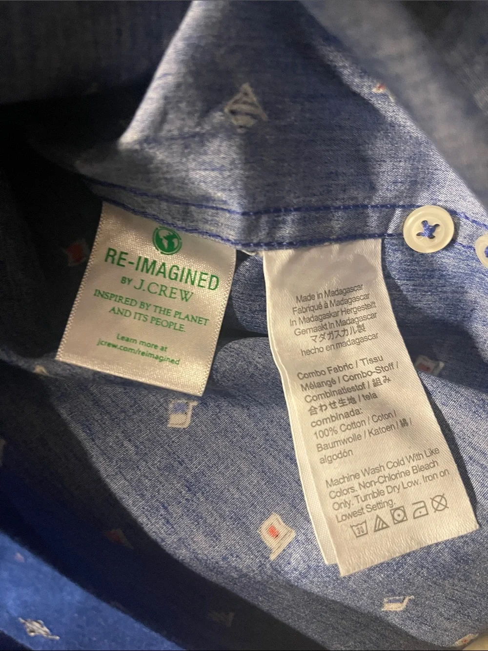 J. Crew Navy Blue Nautical Flags Button-Down Shirt
